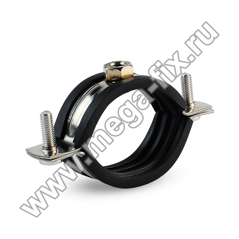 Хомут трубный нержавеющий с 1 гайкой 59-65 мм, 2